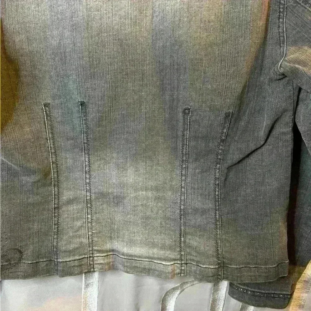 Chicos vintage distressed black denim jacket - Picture 7 of 8